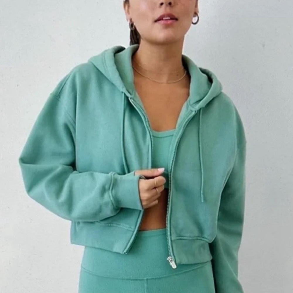 Athleta Forever Fleece Ultra Crop Full Zip